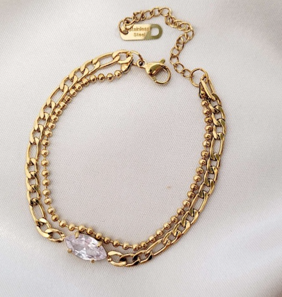 Gold-Plated Dual-Layer Bracelet – Elegant & Chic